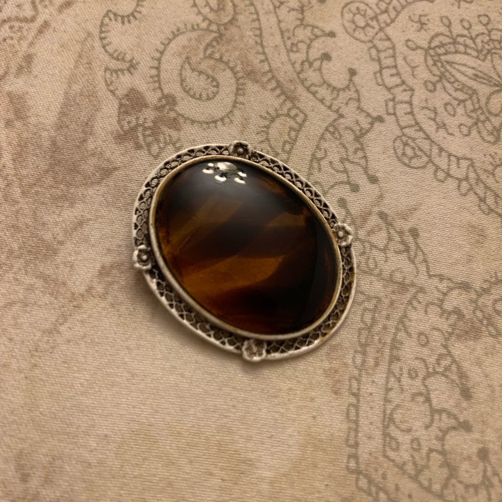 Vintage Faux Tortoise Brooch - Picture 2 of 3